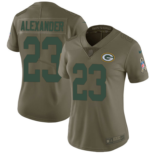 Nike Packers #23 Jaire Alexander Olive Women's Stitched NFL Limited 2017 Salute to Service Jersey Nike Packers #23 Jaire Alexander Olive Women's Stitched NFL Limited 2017 Salute to Service Jersey