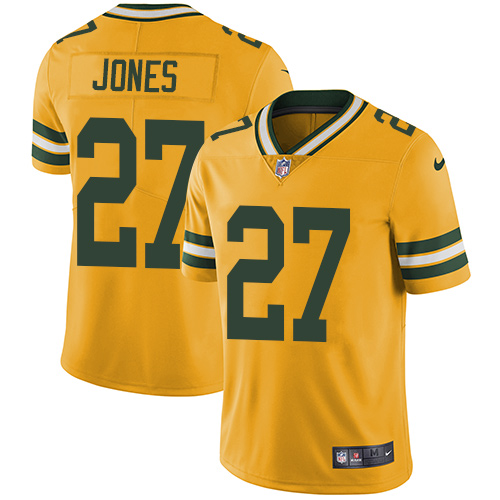 Nike Packers #27 Josh Jones Yellow Men's Stitched NFL Limited Rush Jersey Nike Packers #27 Josh Jones Yellow Men's Stitched NFL Limited Rush Jersey