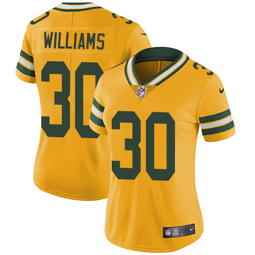 Nike Packers #30 Jamaal Williams Yellow Women's Stitched NFL Limited Rush Jersey Nike Packers #30 Jamaal Williams Yellow Women's Stitched NFL Limited Rush Jersey