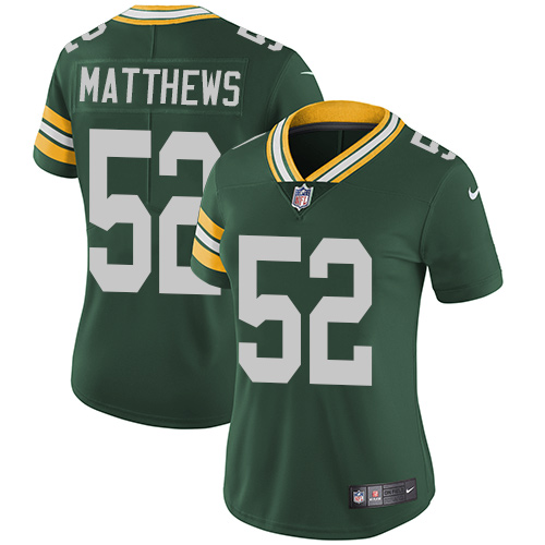 Nike Packers #52 Clay Matthews Green Team Color Women's Stitched NFL Vapor Untouchable Limited Jersey Nike Packers #52 Clay Matthews Green Team Color Women's Stitched NFL Vapor Untouchable Limited Jersey