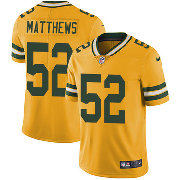 Nike Packers #52 Clay Matthews Yellow Men's Stitched NFL Limited Rush Jersey Nike Packers #52 Clay Matthews Yellow Men's Stitched NFL Limited Rush Jersey