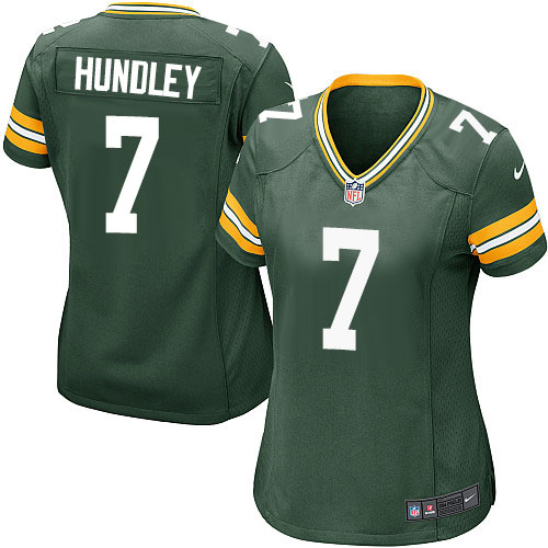 Nike Packers #7 Brett Hundley Game Green Team Color Women's NFL Jersey
