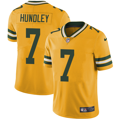 Nike Packers #7 Brett Hundley Men's Elite Gold Rush Vapor Untouchable NFL Jersey