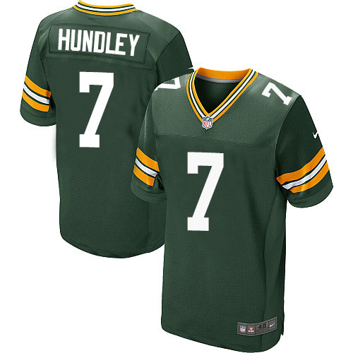 Nike Packers #7 Brett Hundley Men's Elite Green Team Color NFL Jersey