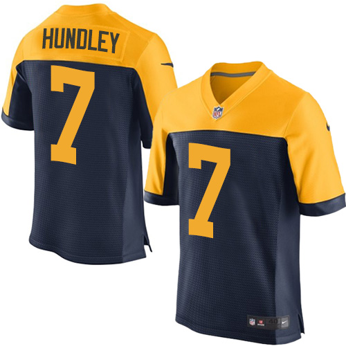 Nike Packers #7 Brett Hundley Men's Elite Navy Blue Alternate NFL Jersey