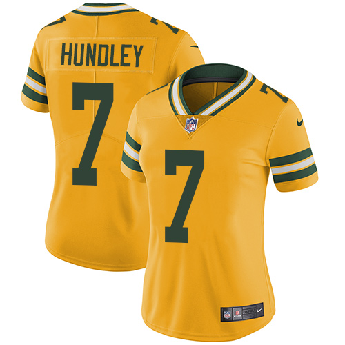 Nike Packers #7 Brett Hundley Women's Limited Gold Rush Vapor Untouchable NFL Jersey