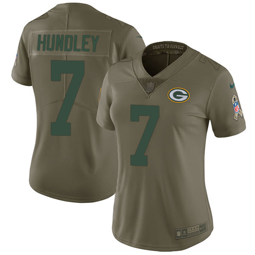 Nike Packers #7 Brett Hundley Women's Limited Olive 2017 Salute to Service NFL Jersey