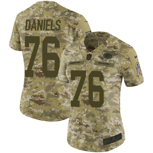 Nike Packers #76 Mike Daniels Camo Women's Stitched NFL Limited 2018 Salute to Service Jersey Nike Packers #76 Mike Daniels Camo Women's Stitched NFL Limited 2018 Salute to Service Jersey
