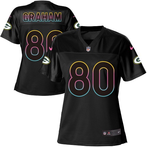 Nike Packers #80 Jimmy Graham Black Women's NFL Fashion Game Jersey Nike Packers #80 Jimmy Graham Black Women's NFL Fashion Game Jersey