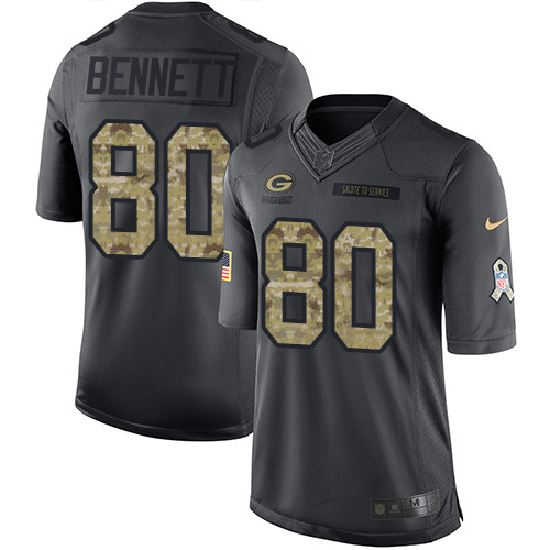 Nike Packers #80 Martellus Bennett Black Men's Stitched NFL Limited 2016 Salute To Service Jersey