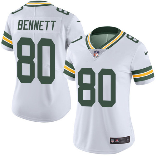 Nike Packers #80 Martellus Bennett White Women's Stitched NFL Vapor Untouchable Limited Jersey