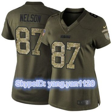 Nike Packers #87 Jordy Nelson Green Women's Stitched NFL Limited Salute to Service Jersey Nike Packers #87 Jordy Nelson Green Women's Stitched NFL Limited Salute to Service Jersey