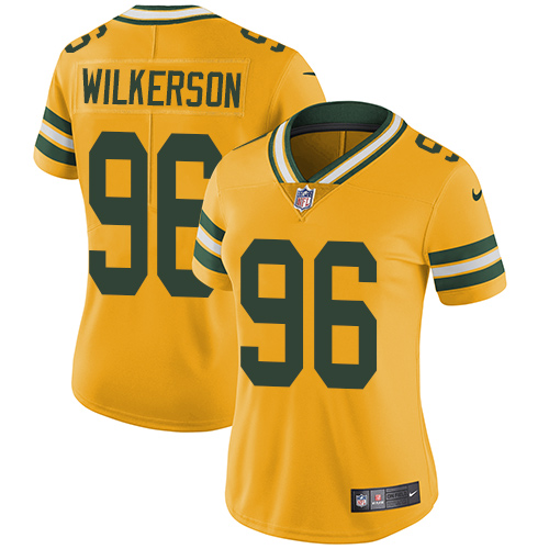 Nike Packers #96 Muhammad Wilkerson Yellow Women's Stitched NFL Limited Rush Jersey Nike Packers #96 Muhammad Wilkerson Yellow Women's Stitched NFL Limited Rush Jersey