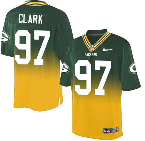 Nike Packers #97 Kenny Clark Green Gold Men's Stitched NFL Elite Fadeaway Fashion Jersey Nike Packers #97 Kenny Clark Green Gold Men's Stitched NFL Elite Fadeaway Fashion Jersey