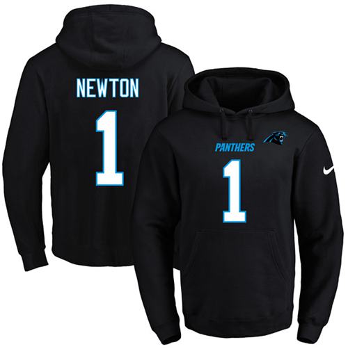 Nike Panthers #1 Cam Newton Black Name & Number Pullover NFL Hoodie Nike Panthers #1 Cam Newton Black Name & Number Pullover NFL Hoodie