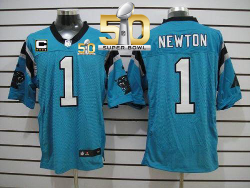 Nike Panthers #1 Cam Newton Blue Alternate With C Patch Super Bowl 50 Men's Stitched NFL Elite Jersey Nike Panthers #1 Cam Newton Blue Alternate With C Patch Super Bowl 50 Men's Stitched NFL Elite Jersey
