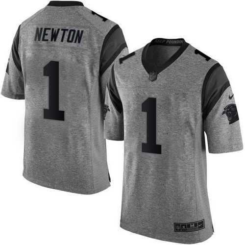 Nike Panthers #1 Cam Newton Gray Men's Stitched NFL Limited Gridiron Gray Jersey Nike Panthers #1 Cam Newton Gray Men's Stitched NFL Limited Gridiron Gray Jersey