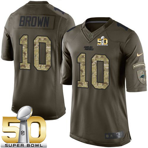 Nike Panthers #10 Corey Brown Green Super Bowl 50 Men's Stitched NFL Limited Salute to Service Jersey