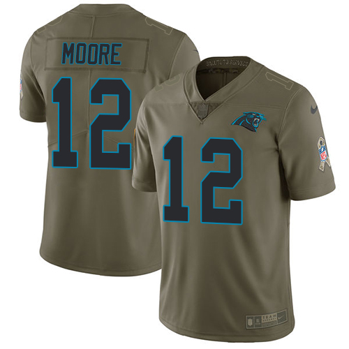 Nike Panthers #12 DJ Moore Olive Men's Stitched NFL Limited 2017 Salute To Service Jersey Nike Panthers #12 DJ Moore Olive Men's Stitched NFL Limited 2017 Salute To Service Jersey