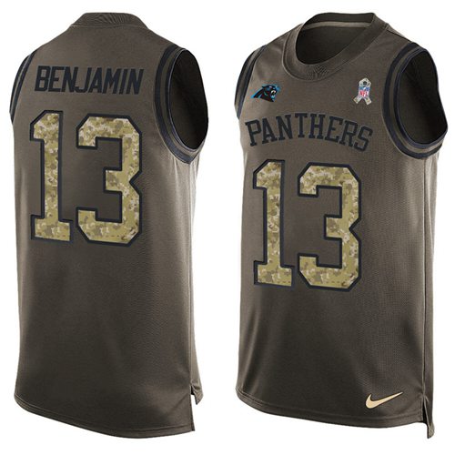 Nike Panthers #13 Kelvin Benjamin Green Men's Stitched NFL Limited Salute To Service Tank Top Jersey Nike Panthers #13 Kelvin Benjamin Green Men's Stitched NFL Limited Salute To Service Tank Top Jersey