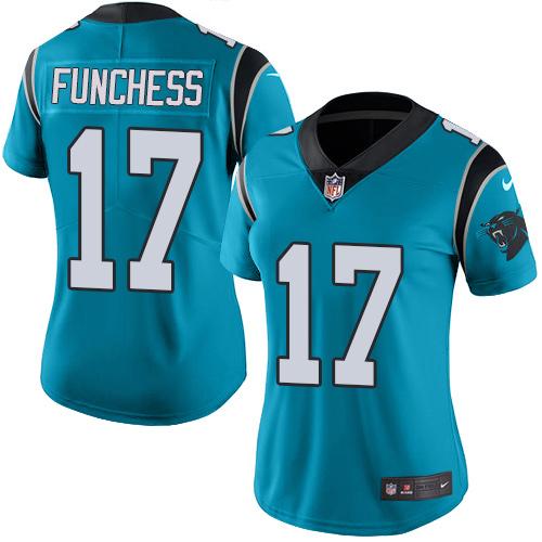 Nike Panthers #17 Devin Funchess Blue Women's Stitched NFL Limited Rush Jersey Nike Panthers #17 Devin Funchess Blue Women's Stitched NFL Limited Rush Jersey