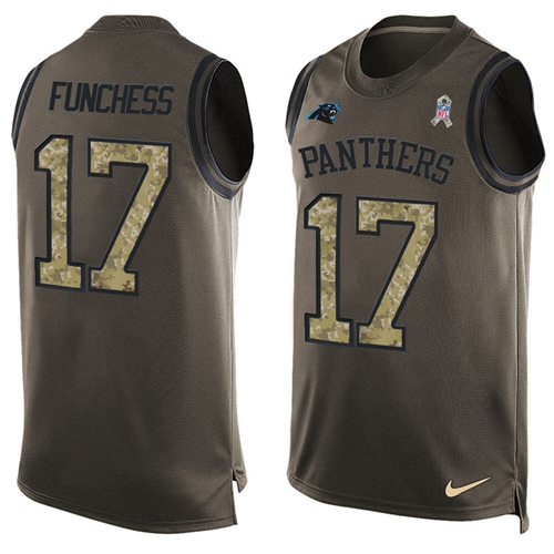 Nike Panthers #17 Devin Funchess Green Men's Stitched NFL Limited Salute To Service Tank Top Jersey Nike Panthers #17 Devin Funchess Green Men's Stitched NFL Limited Salute To Service Tank Top Jersey