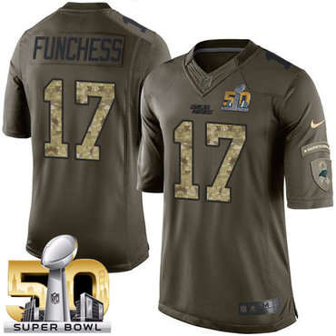 Nike Panthers #17 Devin Funchess Green Super Bowl 50 Men's Stitched NFL Limited Salute to Service Jersey Nike Panthers #17 Devin Funchess Green Super Bowl 50 Men's Stitched NFL Limited Salute to Service Jersey