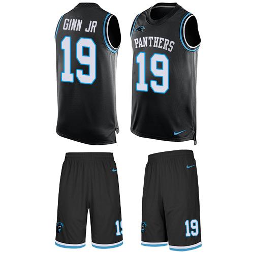 Nike Panthers #19 Ted Ginn Jr Black Team Color Men's Stitched NFL Limited Tank Top Suit Jersey Nike Panthers #19 Ted Ginn Jr Black Team Color Men's Stitched NFL Limited Tank Top Suit Jersey