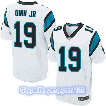 Nike Panthers #19 Ted Ginn Jr White Men's Stitched NFL Elite Jersey Nike Panthers #19 Ted Ginn Jr White Men's Stitched NFL Elite Jersey