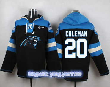Nike Panthers #20 Kurt Coleman Black Player Pullover NFL Hoodie Nike Panthers #20 Kurt Coleman Black Player Pullover NFL Hoodie