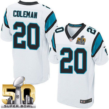Nike Panthers #20 Kurt Coleman White Super Bowl 50 Men's Stitched NFL Elite Jersey Nike Panthers #20 Kurt Coleman White Super Bowl 50 Men's Stitched NFL Elite Jersey
