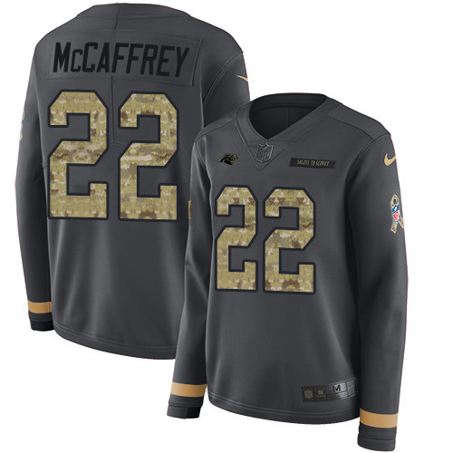 Nike Panthers #22 Christian McCaffrey Anthracite Salute to