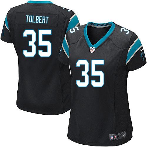 Nike Panthers #22 Christian McCaffrey Stitched Women's  Black Anthracite Salute to Service Player Performance Hoodie