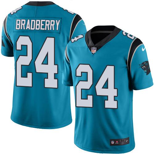 Nike Panthers #24 James Bradberry Blue Men's Stitched NFL Limited Rush Jersey Nike Panthers #24 James Bradberry Blue Men's Stitched NFL Limited Rush Jersey