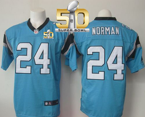 Nike Panthers #24 Josh Norman Blue Alternate Super Bowl 50 Men's Stitched NFL Elite Jersey