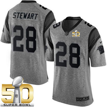 Nike Panthers #28 Jonathan Stewart Gray Super Bowl 50 Men's Stitched NFL Limited Gridiron Gray Jersey Nike Panthers #28 Jonathan Stewart Gray Super Bowl 50 Men's Stitched NFL Limited Gridiron Gray Jersey