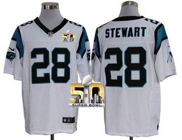 Nike Panthers #28 Jonathan Stewart White Super Bowl 50 Men's Stitched NFL Elite Jersey Nike Panthers #28 Jonathan Stewart White Super Bowl 50 Men's Stitched NFL Elite Jersey