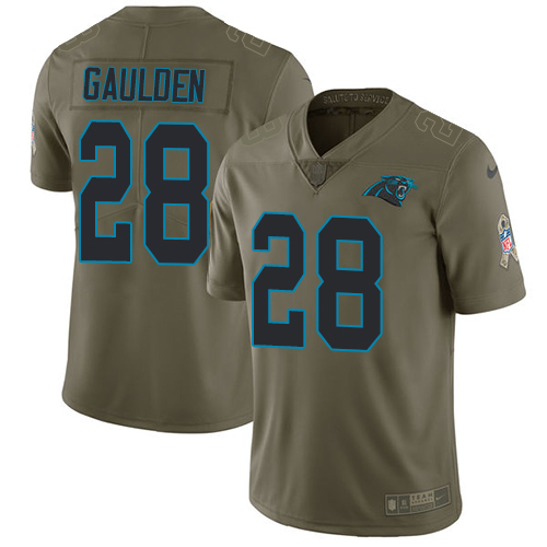 Nike Panthers #28 Rashaan Gaulden Olive Men's Stitched NFL Limited 2017 Salute To Service Jersey Nike Panthers #28 Rashaan Gaulden Olive Men's Stitched NFL Limited 2017 Salute To Service Jersey