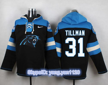 Nike Panthers #31 Charles Tillman Black Player Pullover NFL Hoodie