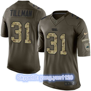 Nike Panthers #31 Charles Tillman Green Men's Stitched NFL Limited Salute to Service Jersey Nike Panthers #31 Charles Tillman Green Men's Stitched NFL Limited Salute to Service Jersey