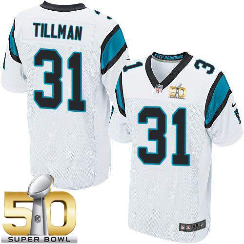Nike Panthers #31 Charles Tillman White Super Bowl 50 Men's Stitched NFL Elite Jersey