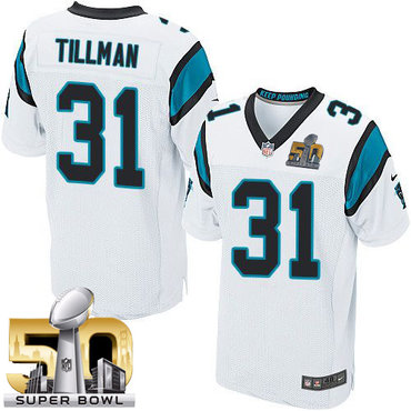 Nike Panthers #31 Charles Tillman White Super Bowl 50 Men's Stitched NFL Elite Jersey