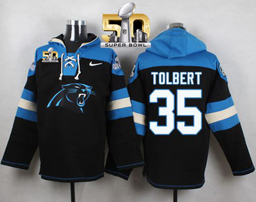 Nike Panthers #35 Mike Tolbert Black Super Bowl 50 Player Pullover NFL Hoodie Nike Panthers #35 Mike Tolbert Black Super Bowl 50 Player Pullover NFL Hoodie