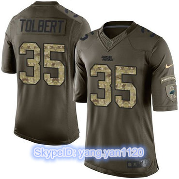 Nike Panthers #35 Mike Tolbert Green Men's Stitched NFL Limited Salute to Service Jersey