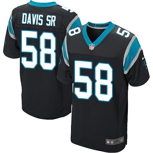 Nike Panthers #58 Thomas Davis Sr Black Team Color Men's Stitched NFL Elite Jersey Nike Panthers #58 Thomas Davis Sr Black Team Color Men's Stitched NFL Elite Jersey