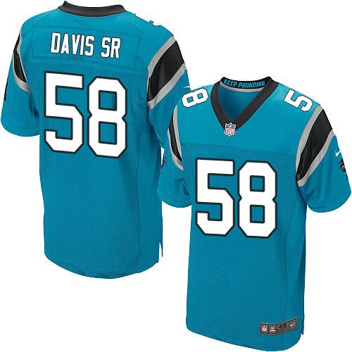Nike Panthers #58 Thomas Davis Sr Blue Alternate Men's Stitched NFL Elite Jersey Nike Panthers #58 Thomas Davis Sr Blue Alternate Men's Stitched NFL Elite Jersey