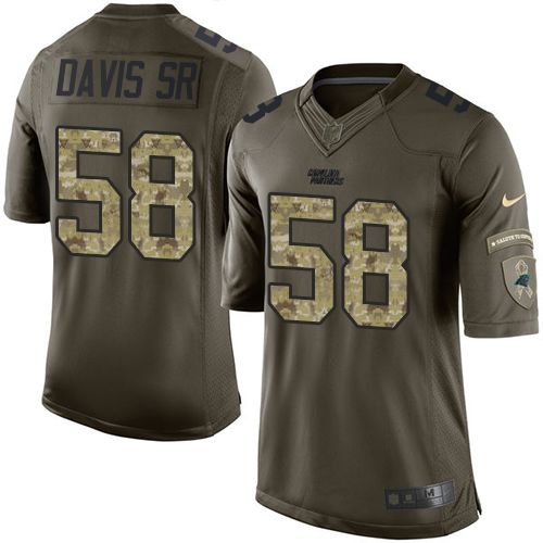 Nike Panthers #58 Thomas Davis Sr Green Men's Stitched NFL Limited Salute to Service Jersey Nike Panthers #58 Thomas Davis Sr Green Men's Stitched NFL Limited Salute to Service Jersey