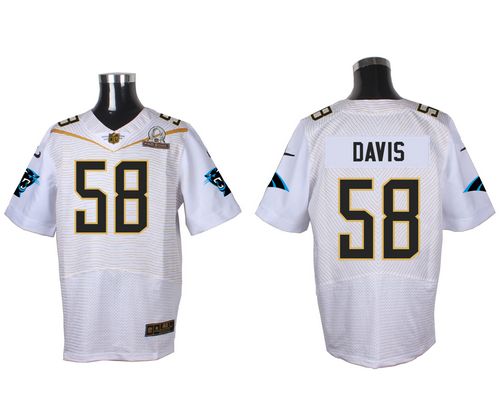 Nike Panthers #58 Thomas Davis White 2016 Pro Bowl Men's Stitched NFL Elite Jersey Nike Panthers #58 Thomas Davis White 2016 Pro Bowl Men's Stitched NFL Elite Jersey