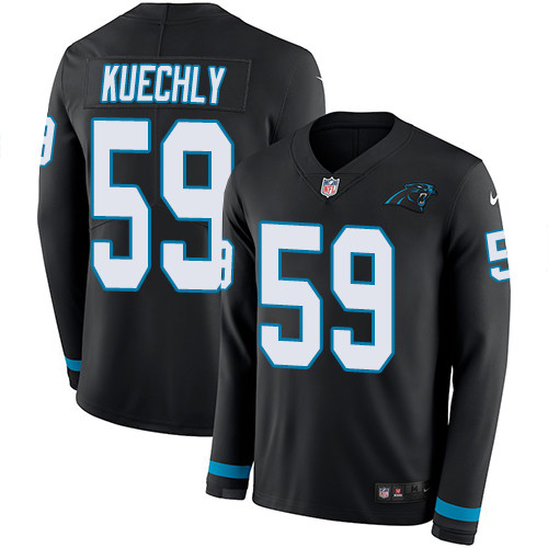 Nike Panthers #59 Luke Kuechly Black Team Color Men's Stitched NFL Limited Therma Long Sleeve Jersey Nike Panthers #59 Luke Kuechly Black Team Color Men's Stitched NFL Limited Therma Long Sleeve Jersey