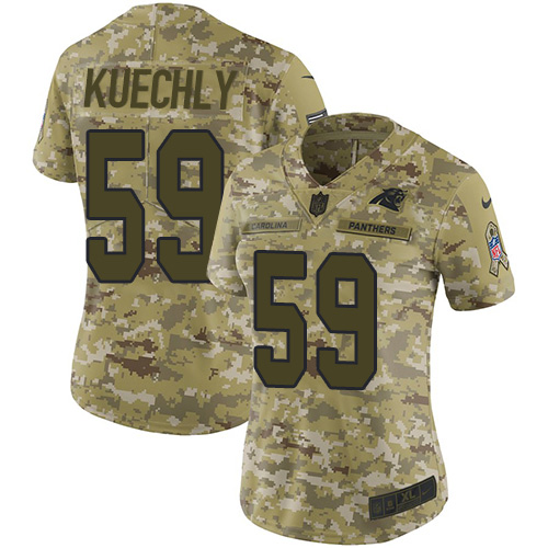 Nike Panthers #59 Luke Kuechly Camo Women's Stitched NFL Limited 2018 Salute to Service Jersey Nike Panthers #59 Luke Kuechly Camo Women's Stitched NFL Limited 2018 Salute to Service Jersey